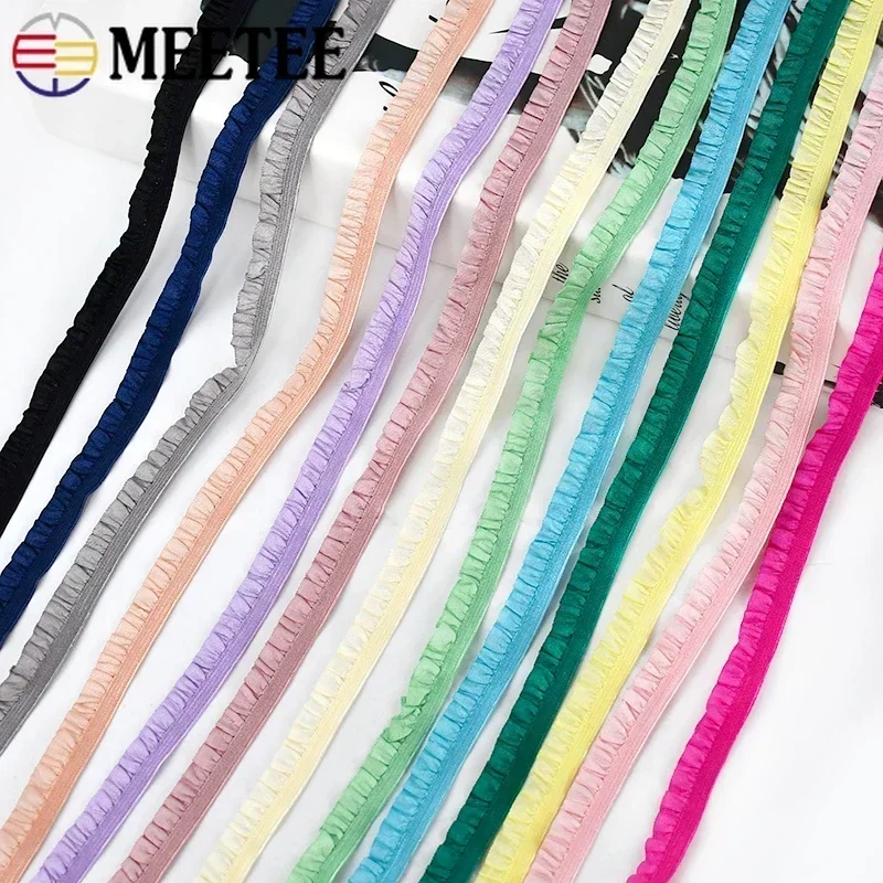 Stretch Lace Trim Ribbon - Ruffled Elastic Band for Sewing and DIY Accessories