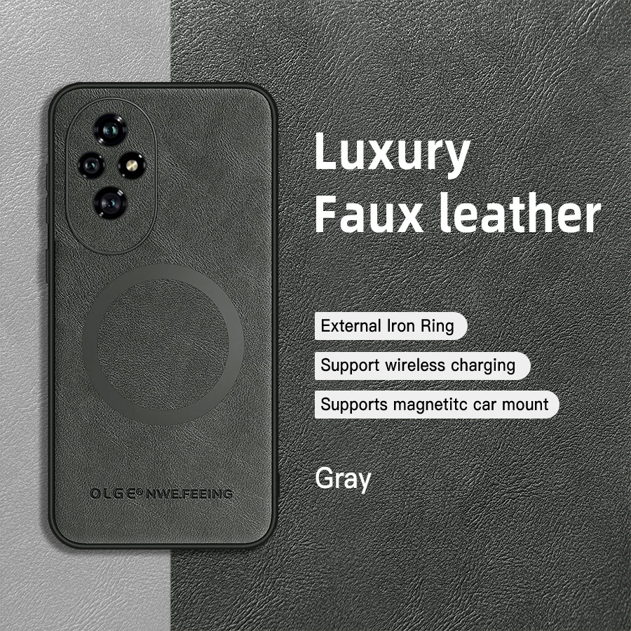 Magnetic Faux Leather Phone Case with Enhanced Protection