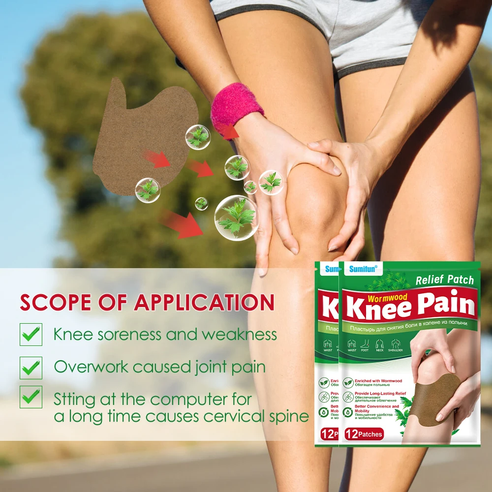 12Pcs Sumifun Knee Pain Relief Patch Treat Synovitis Meniscus Ache Sticker Rheumatoid Arthritis Joint Muscle Painkiller Plaster