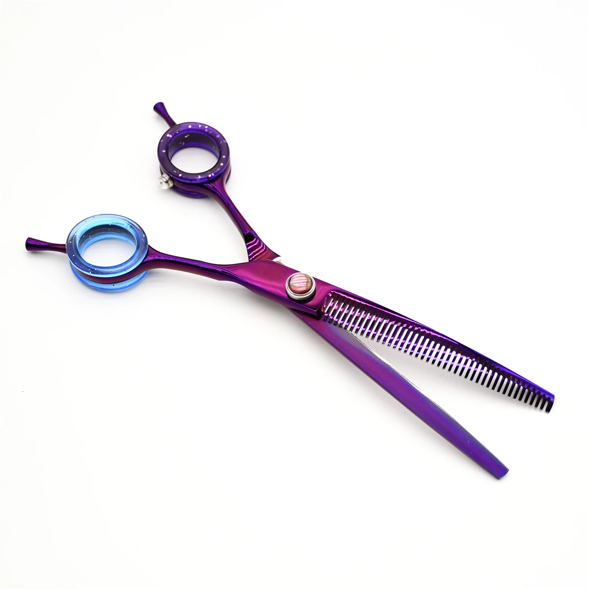 Dog Grooming Scissors Japan Stainless 7" Professional Pet Scissors Purple Down Curved Chunker for Groomer