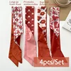 4pcs/set Series Silk Satin Scarf Women Cloth Hair Bands Headdress Accessories Lady Scarves Ribbon Neck Ties for Bag Handle 5