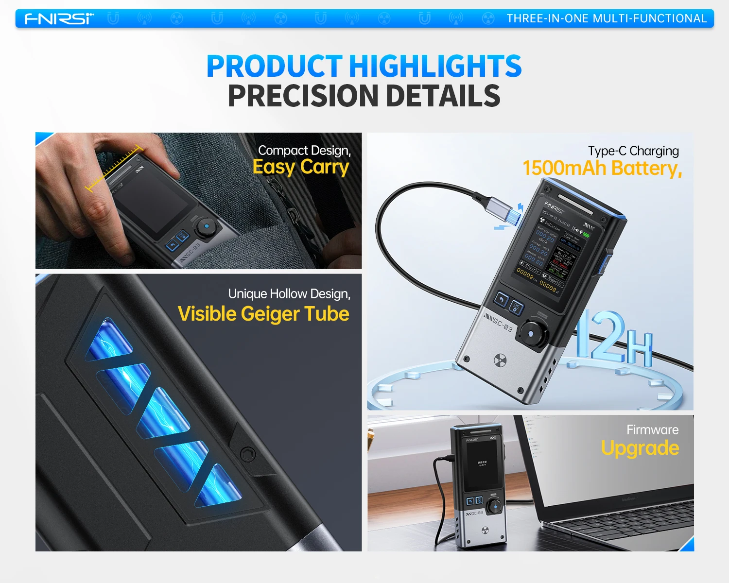 GC-03 3-in-1 NR+EF+MF detection tool, pollution monitoring, environmental monito