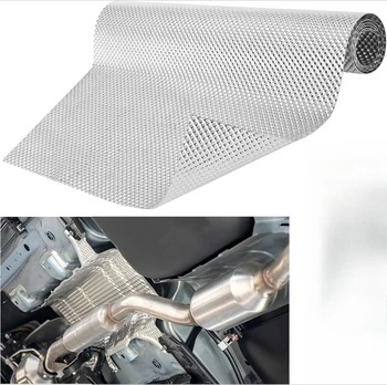 Scudo Termico Goffrato per Scarico Auto, Barriera Termica per Tubi di Scarico, Fascia Termica per Silenziatore Auto