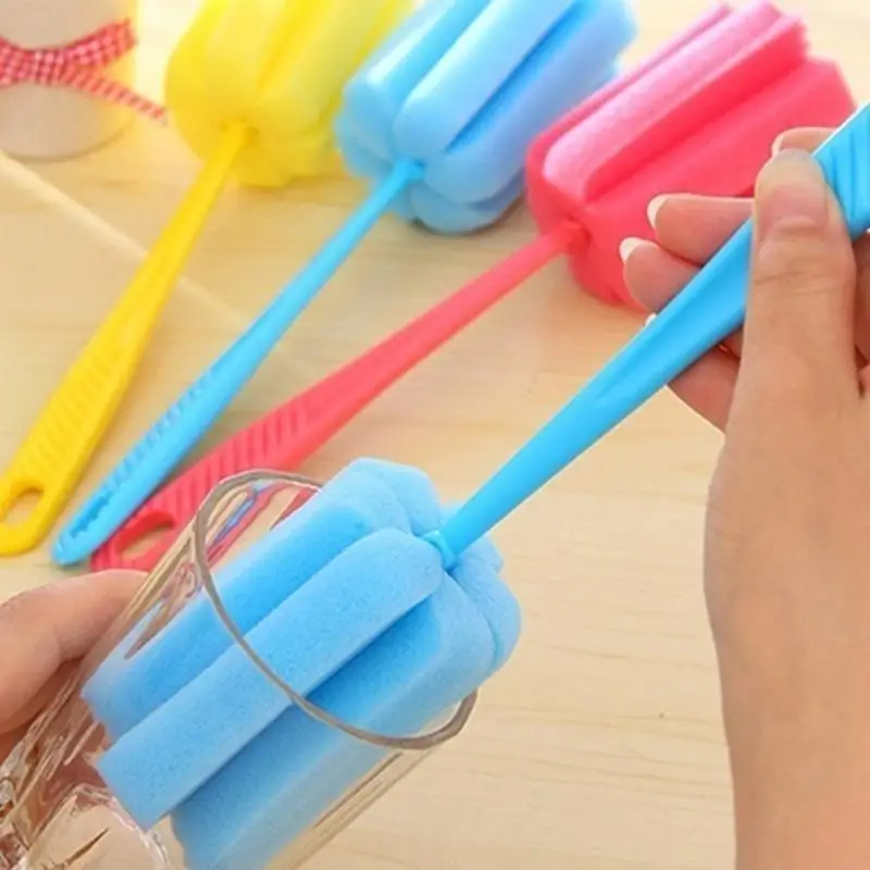 Kitchen Cleaning Tool Sponge Brush 2 Pcs For Wineglass Bottle Coffe Tea Glass Cup