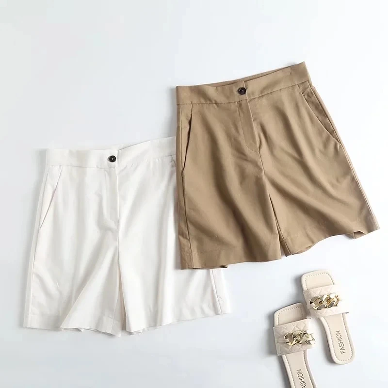 Dave&Di High Waist Straight Loose Bermuda Casual Shorts Women England Style Indie Folk Vintage Cotton Linen Shorts
