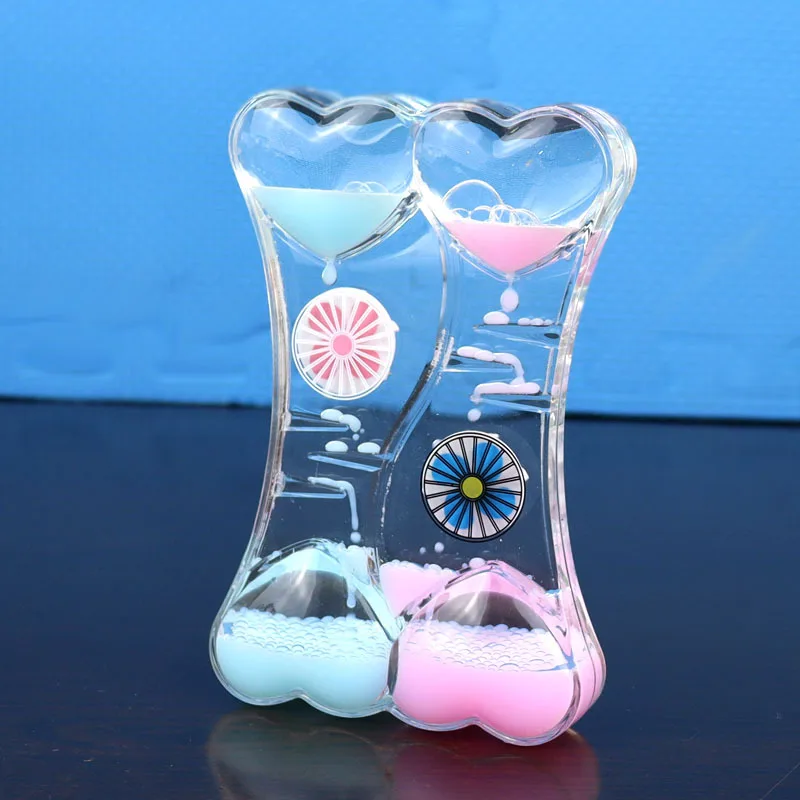 Creative Two-color Oil Spill Toy Slide Oil Drip Dynamic Decompression Hourglass Handicraft Ornaments Desktop Home Decoration liquid hourglass timer colored hourglass