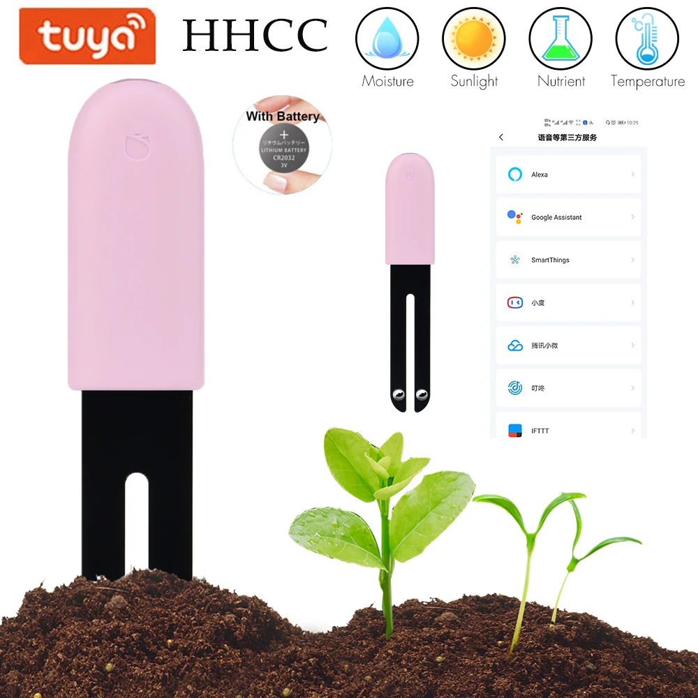 

HHCC Flower Monitor Global TUYA Version Flora Monitor Garden Care Plant Grass Soil Water Fertility Smart Tester Sensor Detector