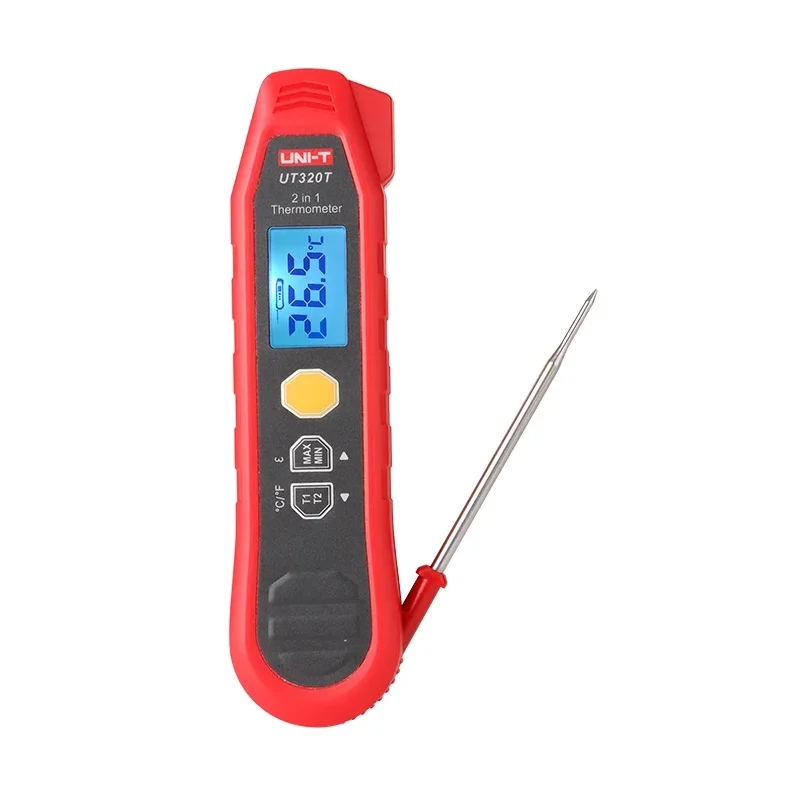 

UNI-T UT320T Industrial Thermometer 2 in1 Digital IR Laser & Thermocouple Probe Industrial ℃/℉ Temperature Meter IP54 rated