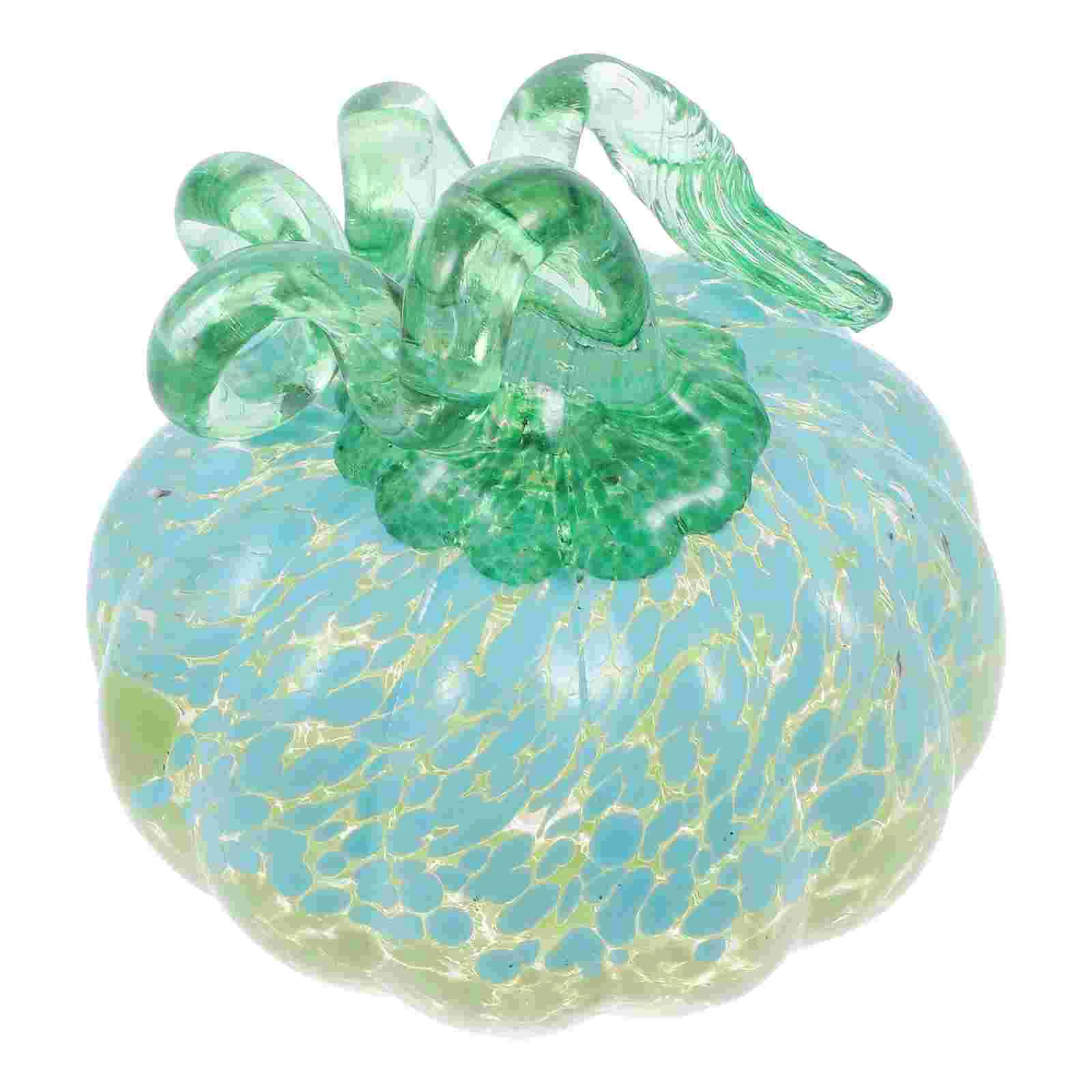 

Pumpkins Glass Artwork Table Figurine Tabletop Ornament Ornaments Desktop Fake Room Decor Props Small Craft
