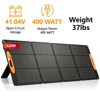 Panneau solaire pliable 200W 420W monocristallin à haute efficacité, kit de chargeur solaire portable et étanche, panneau solaire pliable multi-sorties pour camping en plein air, camping-car, van, station d'alimentation portable hors réseau. 4