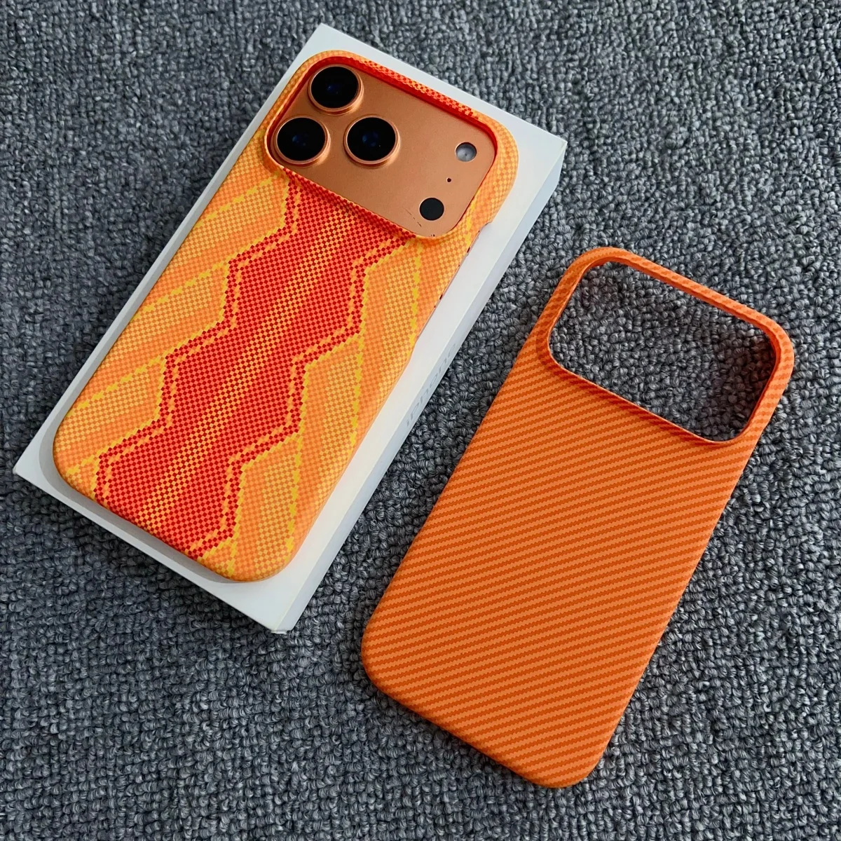 Frameless Carbon Fiber Striped Scepter Magsafe Magnetic Charging Case