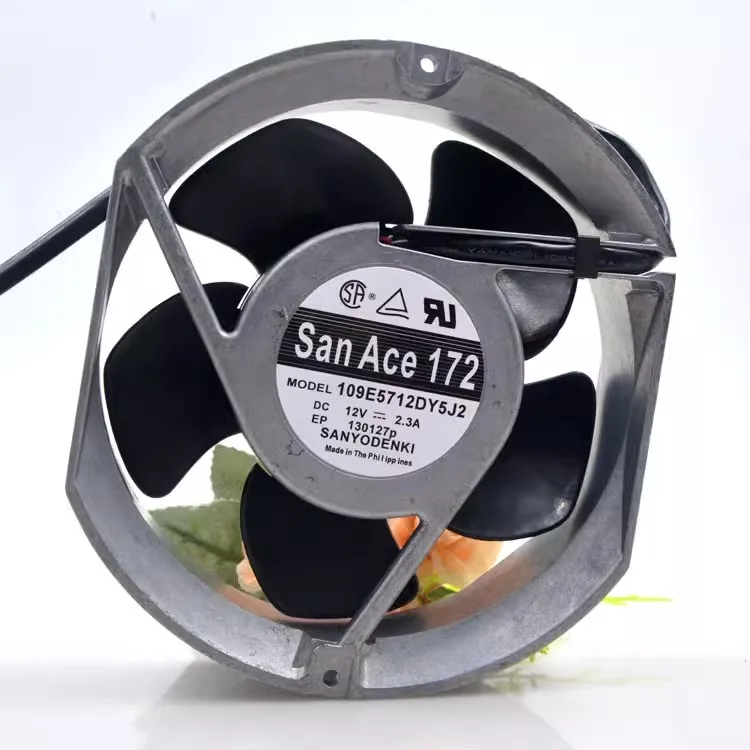 

109E5712DY5J2 Case Cooling Fan Large Air Volume Inverter Dual Ball Bearing for SANYO 172*150*51mm 12V 2.3A 17251
