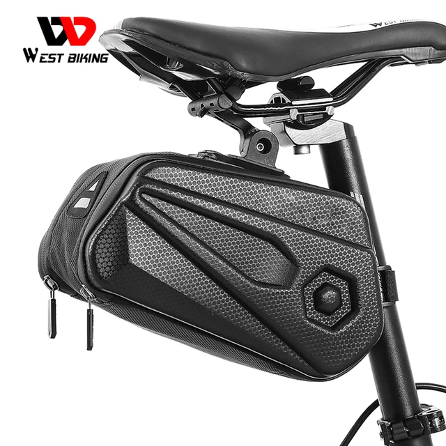 ROCKBROS Bolsa de asiento de bicicleta, bolsa de sillín de bicicleta debajo  del asiento 3D, paquete de asiento de ciclismo para bicicletas de