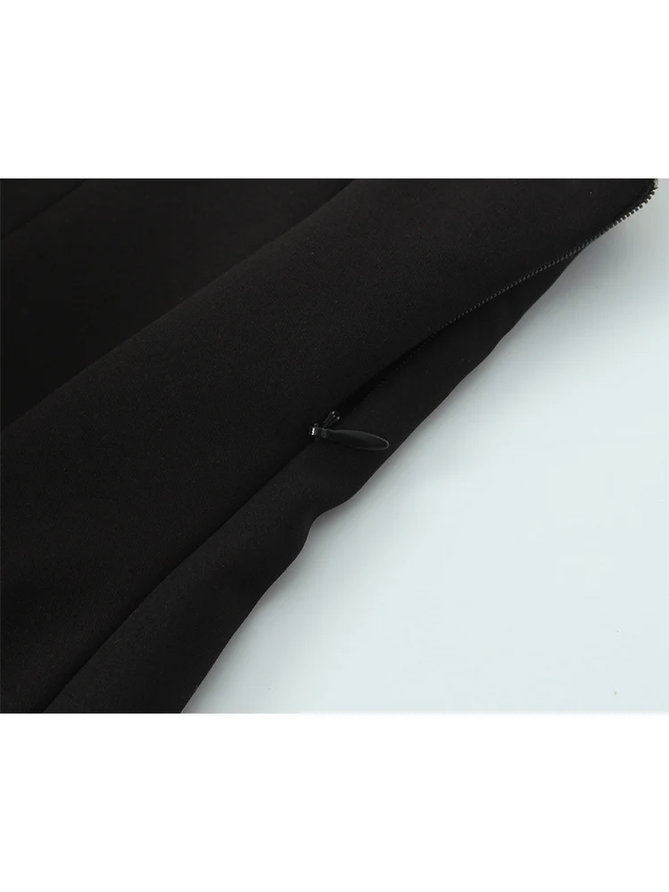 TFMLN Women Black White Contrast Color Dresses 2025 Elegant Bow Sling Mini Dress Sexy Backless Sleeveless A-line Women Clothing