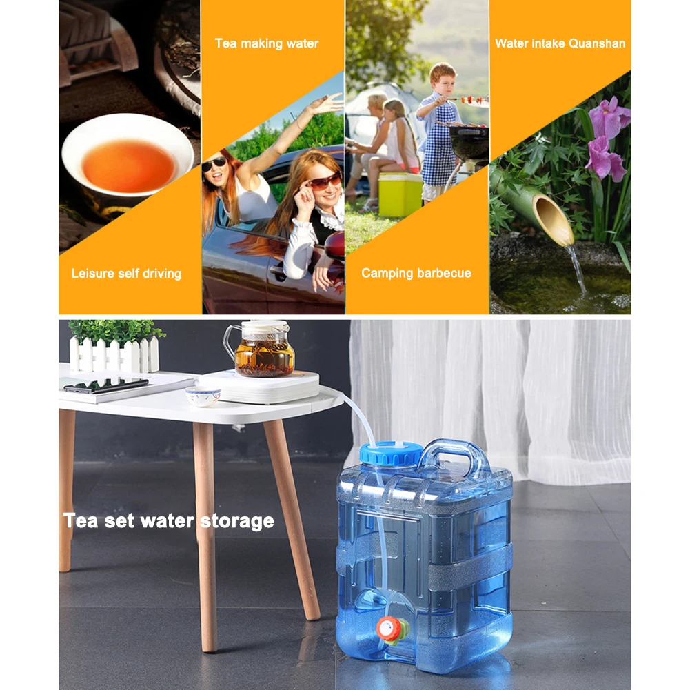 18/20/22L Car Water Buckets Food Grade Pure Water Canister Large-Capacity with Faucet Outdoor Accessories for Hiking Fishing
