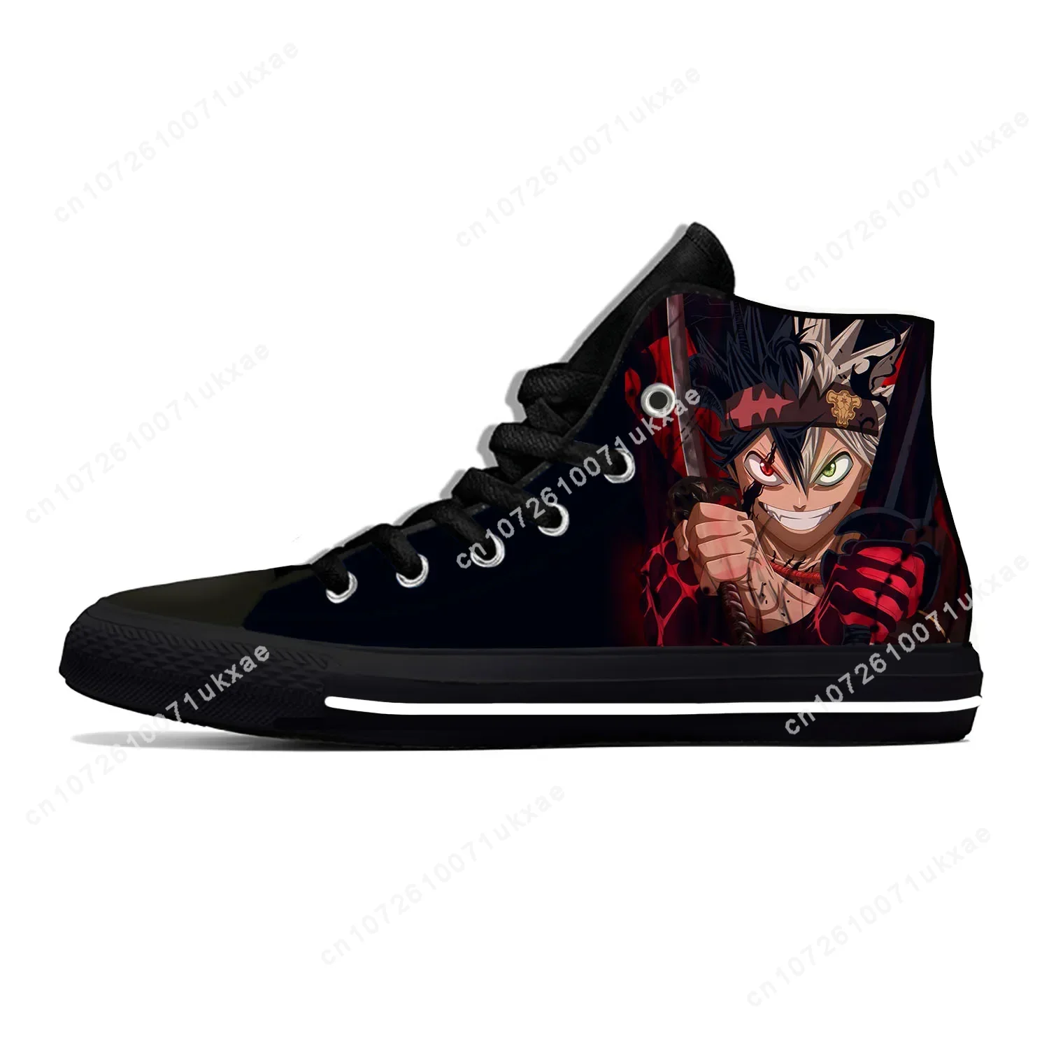 Japanese Anime Manga Cartoon Black Clover Asta Casual Shoes High Top Hot Lightweight Breathable Mens Womens Teenager Sneakers 5