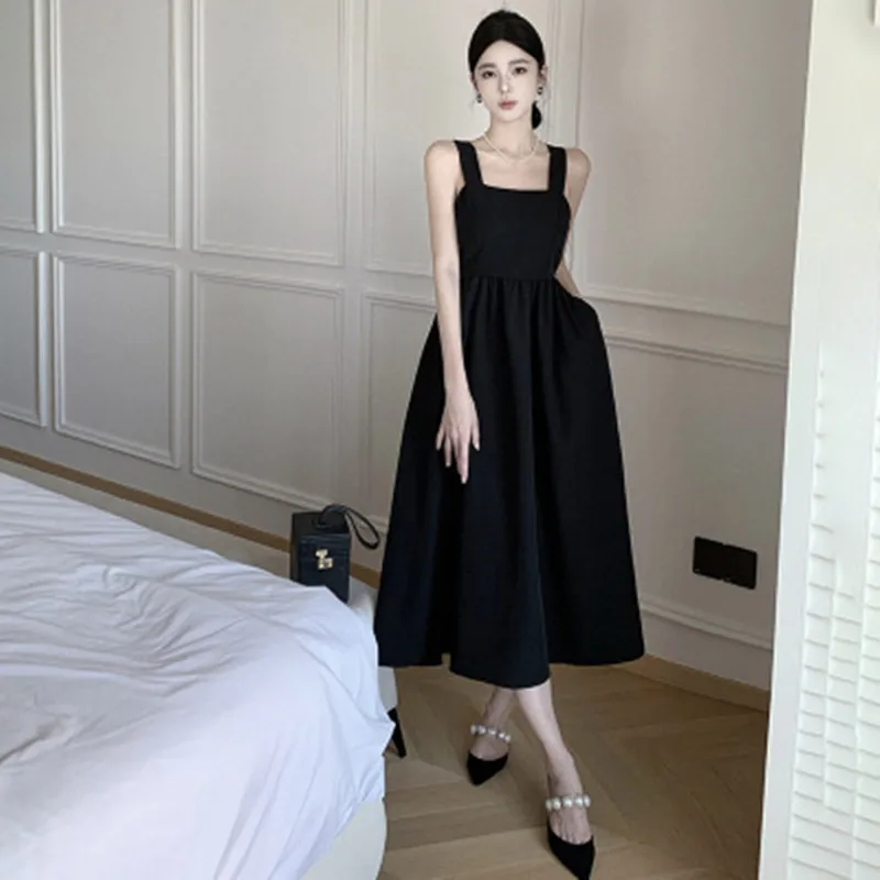 

BULOCHOVA Summer Designer Backless Cross Bow Spaghetti Strap Long Dress For Women Sleeveless Casual Big Swing Vestidos 2023 New