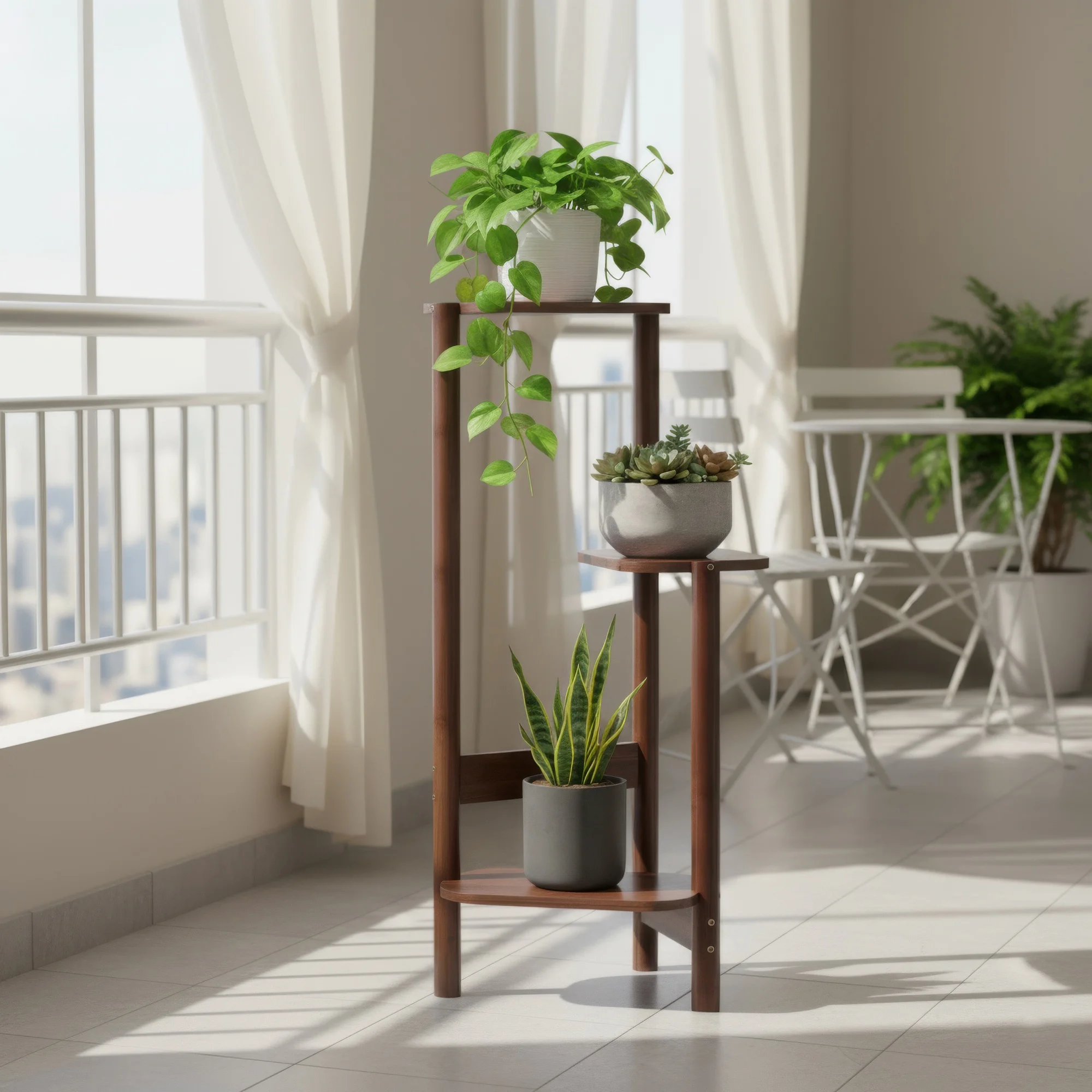 Bamboo Plant Stands for Indoor Plants, Tall Plant Stands for Corner Plant Shelf Multiple Flower Holder for Indoor Outdoor Garden