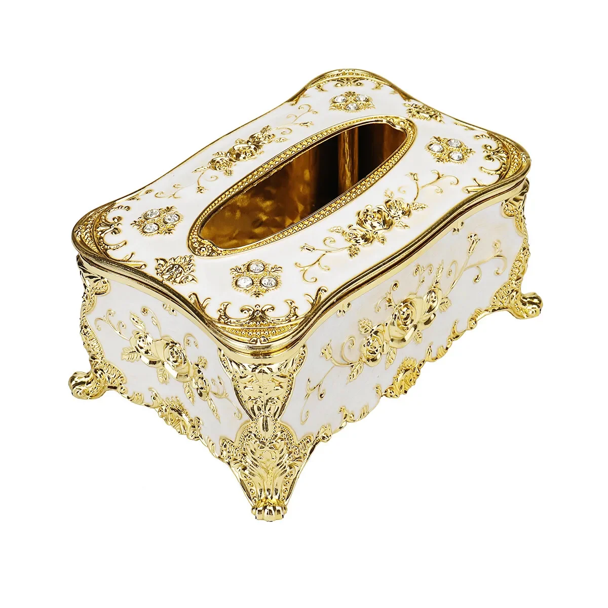 

Tissue Box Luxury European Rose Paper Rack Holder Home Office KTV Hotel Car