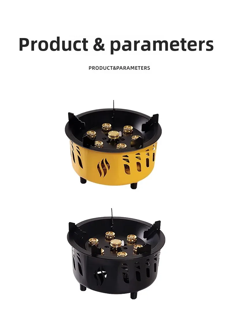 20000W 7-Core Camping Stove Strong Fire Power Portable Tourist Camping Burners Folding Hiking Picnic BBQ Cooking Equipment