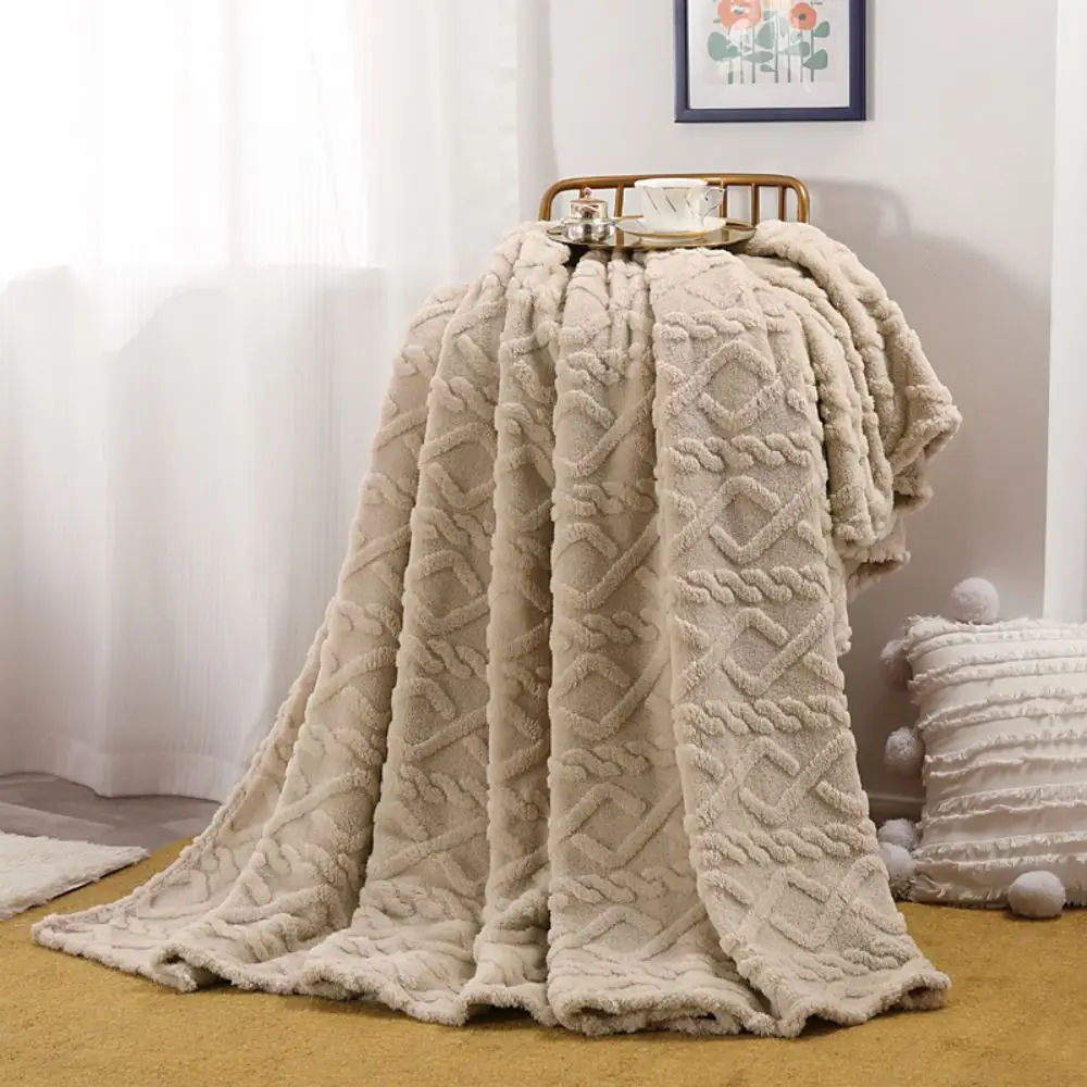 

Super Soft Solid Color Flannel Blanket Warm Embossed Plush Blanket Plush Throw Blanket Bedroom Bed Living Room Sofa Couch