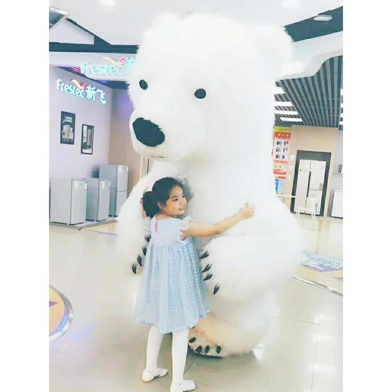 10ft Giant Inflatable Polar Bear Costume Adult Blow Up Fur Plush Mascot Suit Animal Inflated Garment for Party Events no battery mascot costume