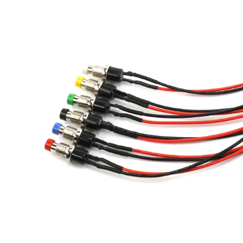 10PCS PBS-110 small push-button switch with cable opening 7MM push-button switch Self-reset activates the lockless button tactile push button switch