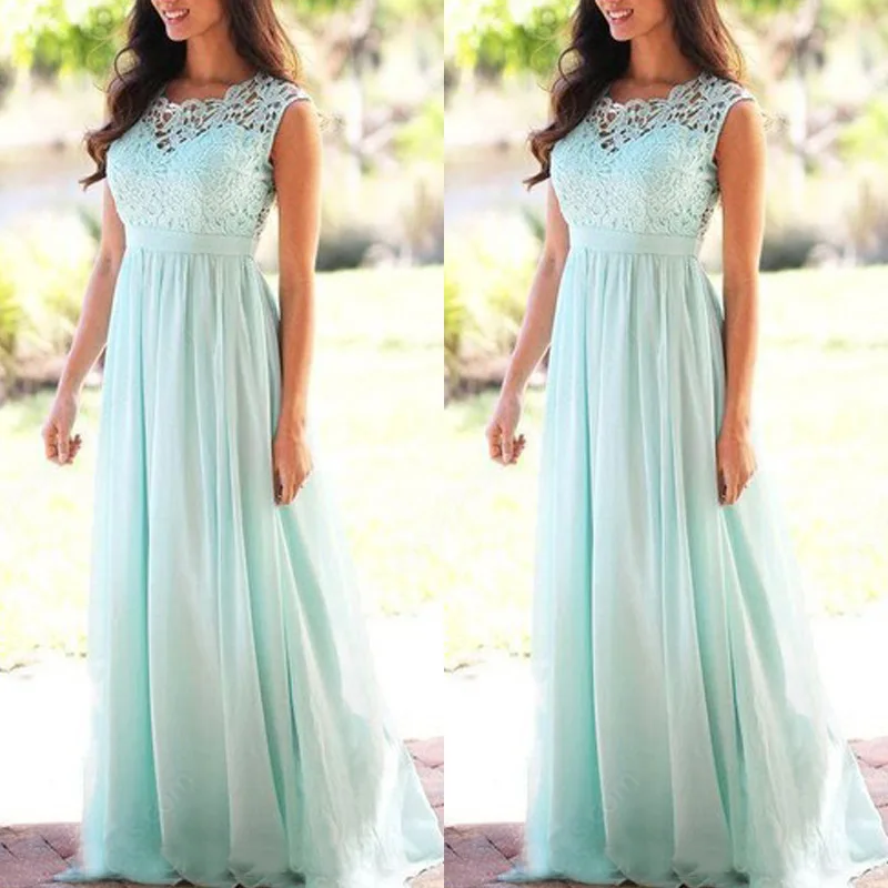 Classic Women Pink Bridesmaid Dresses Elegant Lace Chiffon A Line Illusion Back Maxi Formal Wedding Gust Gowns Formal Evening - 2