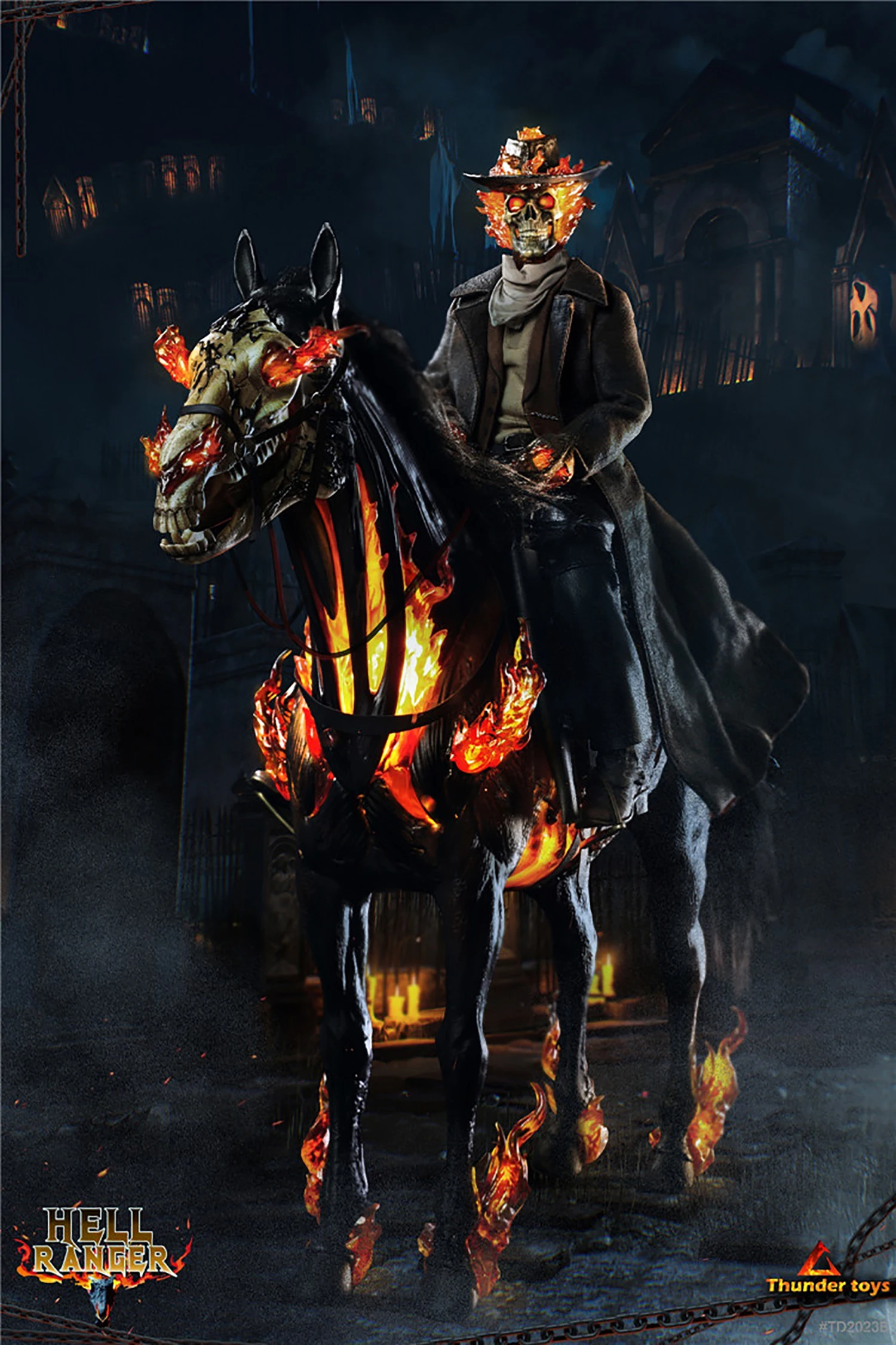 Оригинальные игрушки Thunder TD2023 1/6 Hell Ranger, скелет, лошадь ...
