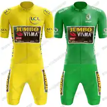 Maillot de cyclisme de l'équipe Jumbo Visma pour hommes, ensemble Tenue de cyclisme, jaune, vert, TDF, Wout van Aert, belgique, France ,Vêtements de cyclisme 2022
