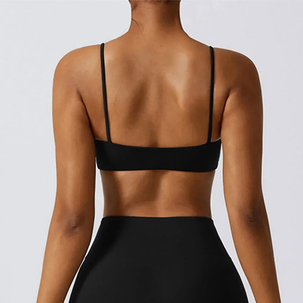 

Women Spaghetti Strap Gym Running Bra Sexy Sling Sports Workout Top Quick Dry Outdoor Fitness Yoga Underwear Casual Vest Crop
