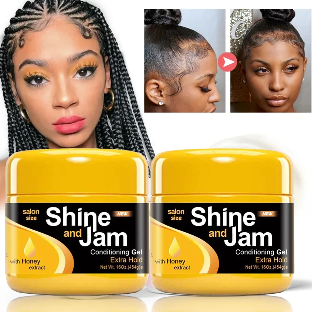 Shine And Jam Magic Gel Per Trecce Strong Hold Edge Control No Flake Hair Styling Gel Per Intrecciare Torcitura Bordi Lisci Cornrow