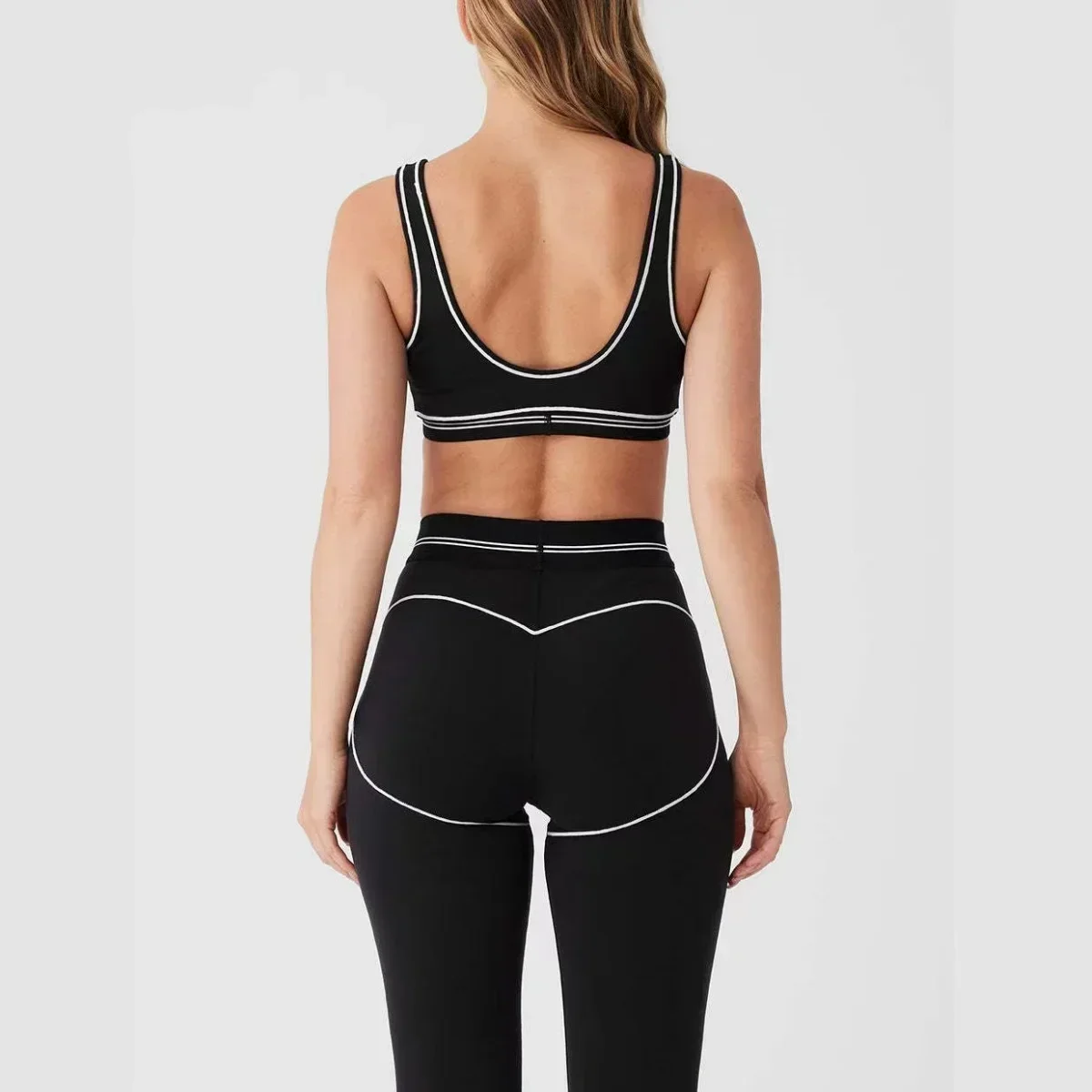 AL Yoga Sports Set Brush High Waist Heart Throb Legging Tight Fitting Sport Bra for Women Slimming Elastic Fitness Running Set 4
