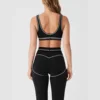 AL Yoga Sports Set Brush High Waist Heart Throb Legging Tight Fitting Sport Bra for Women Slimming Elastic Fitness Running Set 4