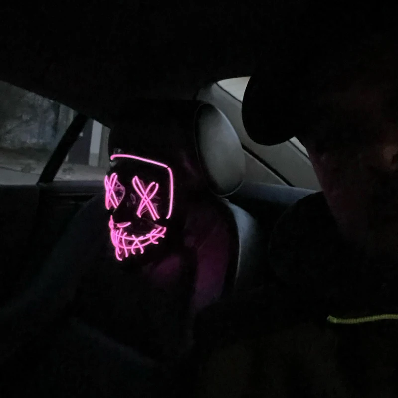 Wireless LED Halloween Purge Mask - Glowing Masquerade Horror Mask