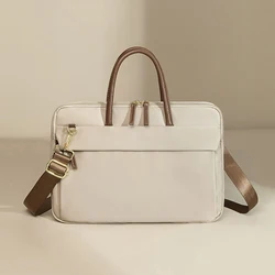 Waterproof Laptop Shoulder Handbag and Briefcase Sleeve - 13.3-14 inch (Beige Color)