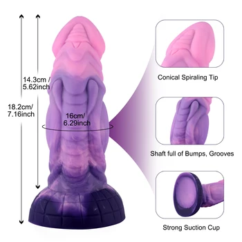 Hismith The dream sky Monster series suction cup Silicone material Dildo， Beginner dildo with Strong suction cup，Small size 5