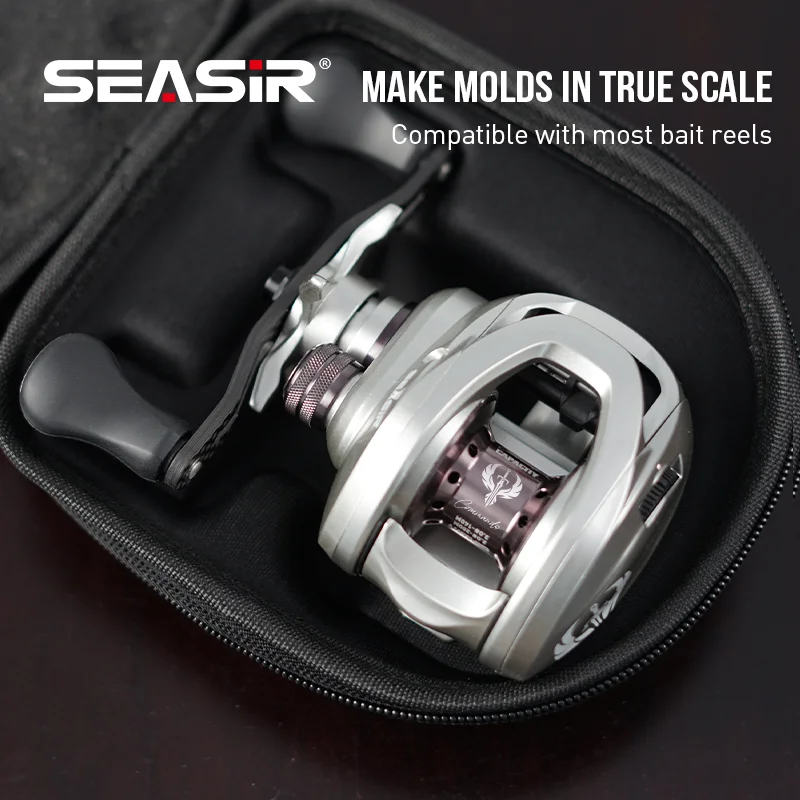 SEASIR Commando Carbon Fiber Pattern Baitcasting Fishing Reel Bag Eva Waterproof Pouch Case Cover