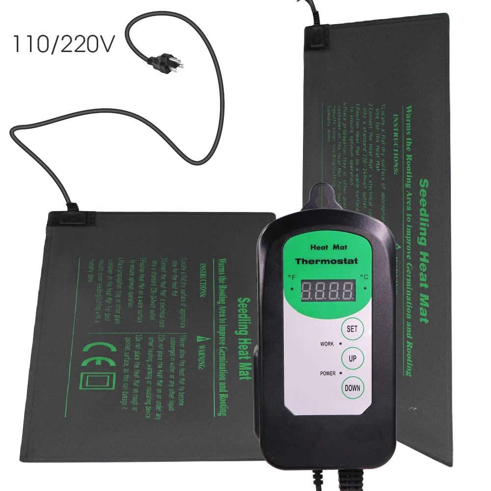 110/220V Garden Plants Heating Mats with Adjustable Temperature Controller for Seed Start Seedlings Heater Nursery Grow Warm Pad