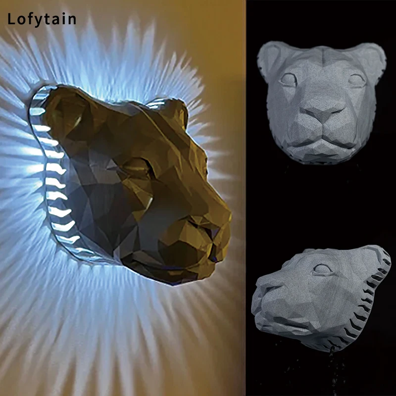 

Lofytain LED Animal Projection Lamp Owl Lion Eagle Night Light Animal Wall Sconce Study Bedroom Decoration Ornaments