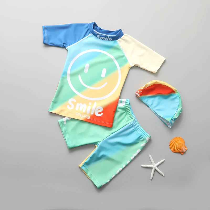Children's Swimsuit Boys' swimsuit split long sleeve sunscreen quick drying Korean baby cute swimsuit