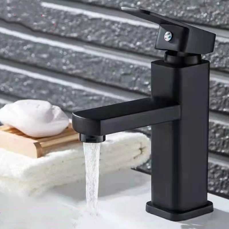 

Смеситель для раковины ванной комнаты, настенный кран для горячей и холодной воды, матовый черный, для умывальника