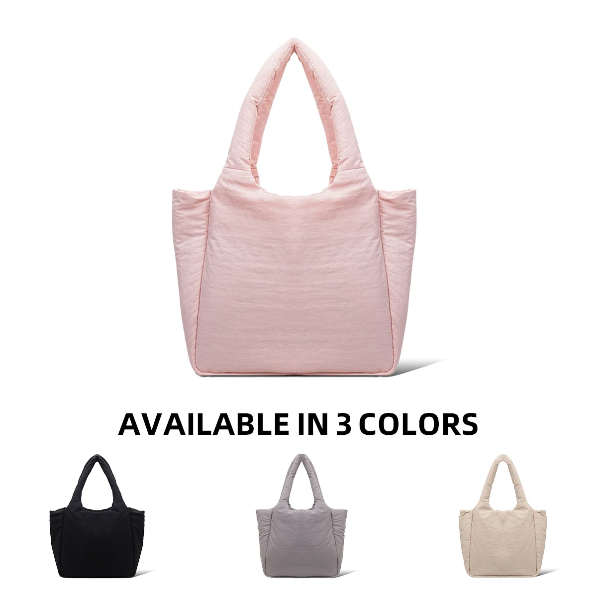 Soft down Cotton Jacket Bag for Women, Large Capacity Nylon Bag for Commuting to Work, Single Shoulder Crossbody Tote Bag for Students Attending Classes and Outdoor Use