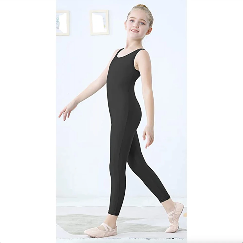 Spandex Ballet Tank Unitard For Kids Sleeveless Dance Costumes Art Gymnastics Suit Jumpsuits Cosplay Girls