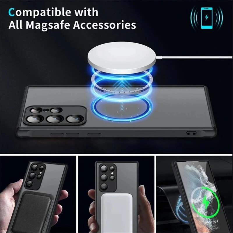 Magnetic Frosted Matte Shockproof Wireless Charging Case