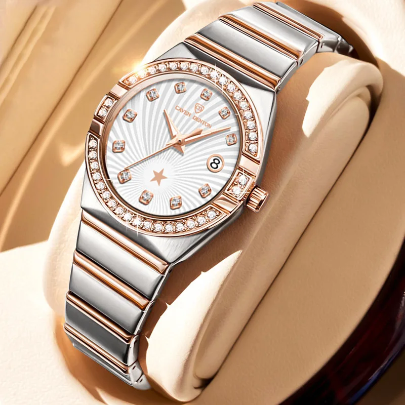 

Высококачественные женские часы, светящиеся водонепроницаемые кварцевые часы со стразами