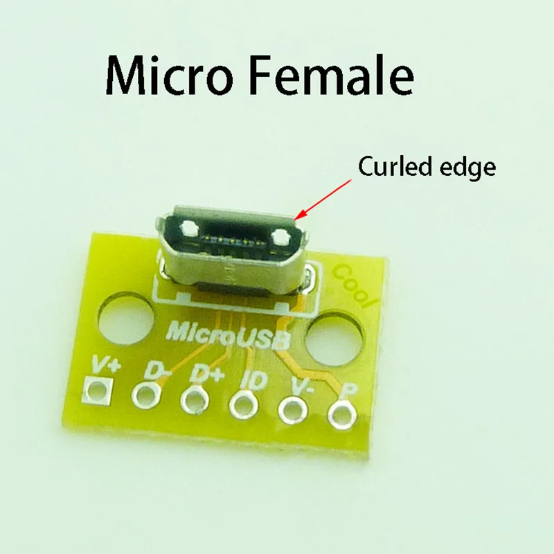 1 STÜCK Micro Mini Typ C USB 2.0 3.0 Stecker Männlich Weiblich Schnittstelle 2,54 mm DIP PCB Konverter Adapter Breakout Board 90 Grad – Detail 4