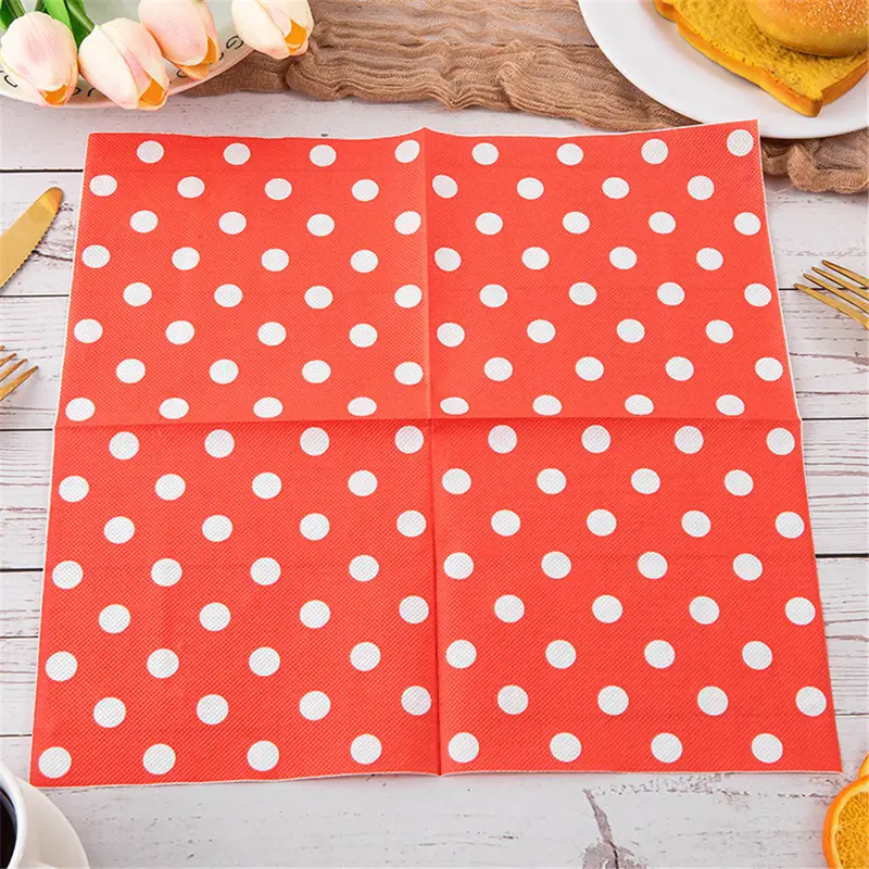 20Pcs/bag Polka Dot Printed Disposable Table Dinner Tissue Napkins Paper Restaurant Holiday Party Decoration - Image 3