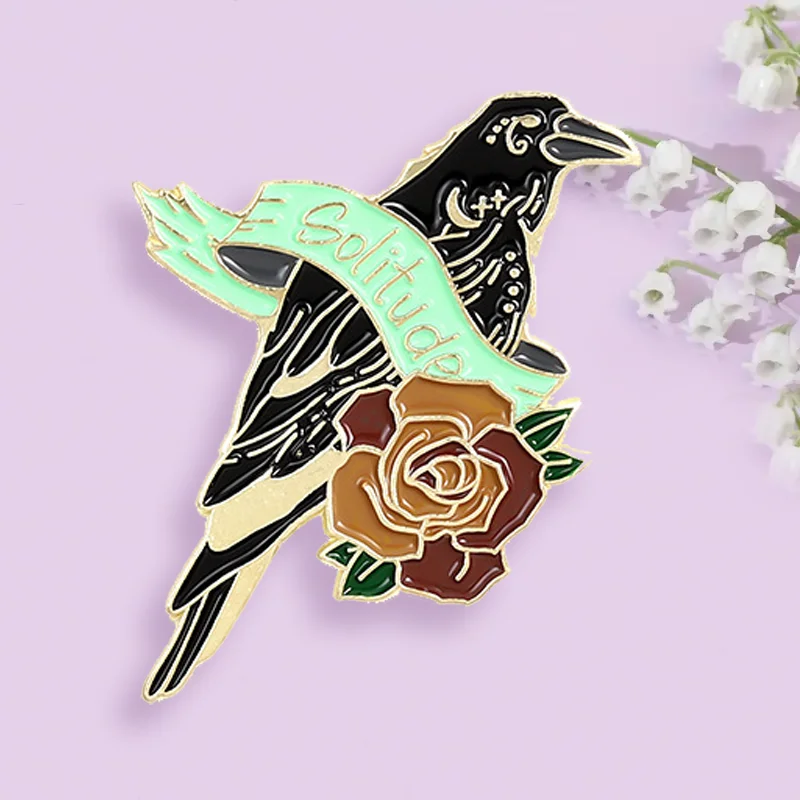 

Cartoon Creative Brooch Lovely Bird send Rose Brooch best gift for friends and family