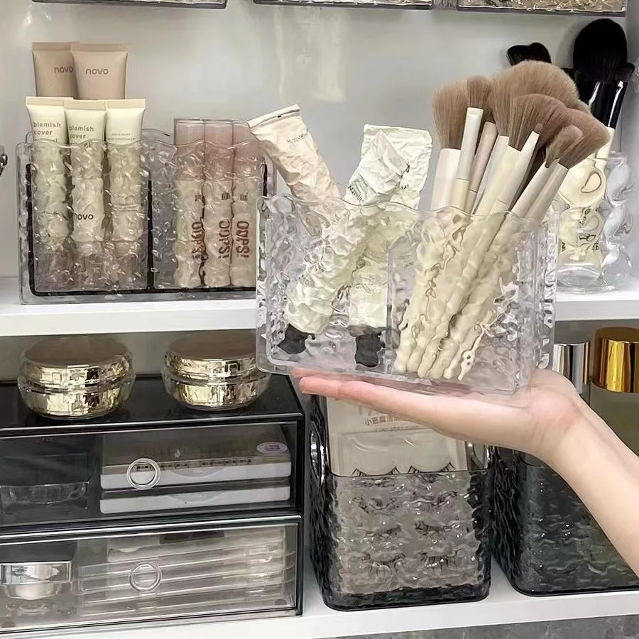 Transparent Eyebrow Pencil Brush Holder Glacier Pattern Acrylic Organizer for Cosmetics Makeup Storage Boxes Brush Containers 3